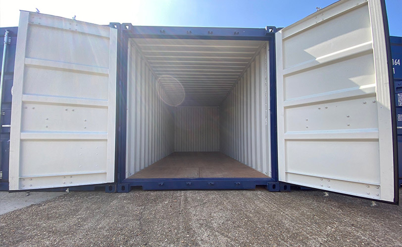 Interior of self storage container